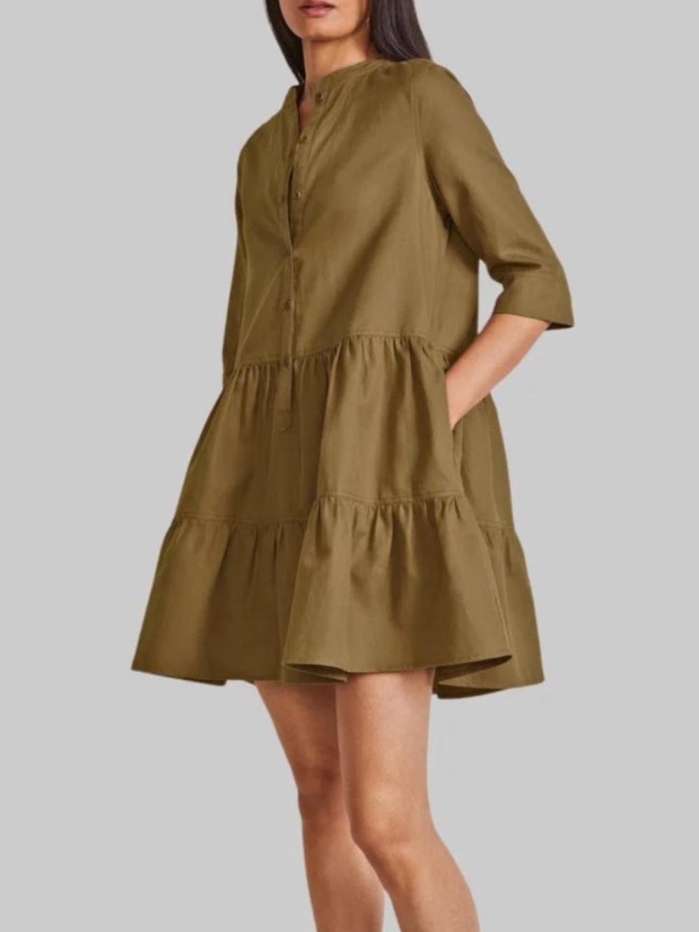 Apiece apart Maurino drop waist olive dress